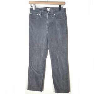 J. Crew gray straight leg corduroy pants size 26 petite 26P B133
